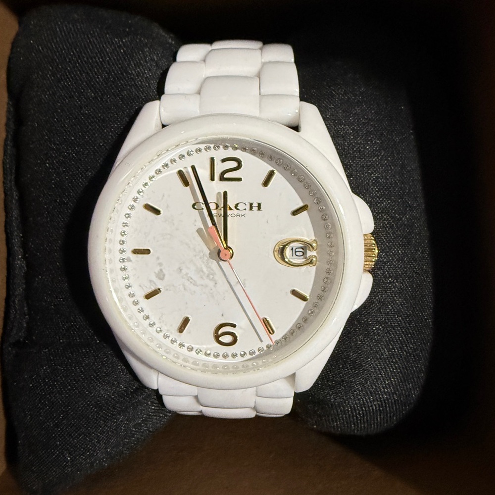 Coach White and Gold Watch